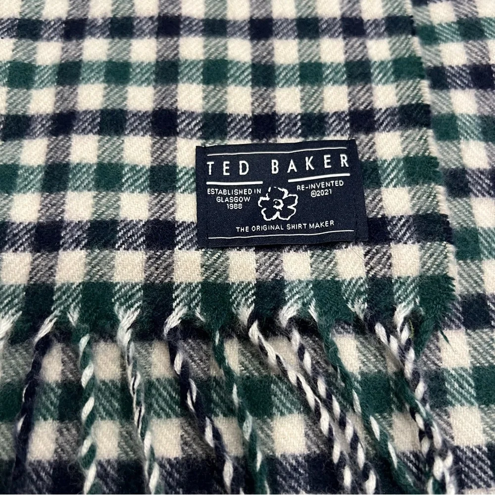 Ted Baker London Tendree House Check Scarf Blue Green Plaid Gingham